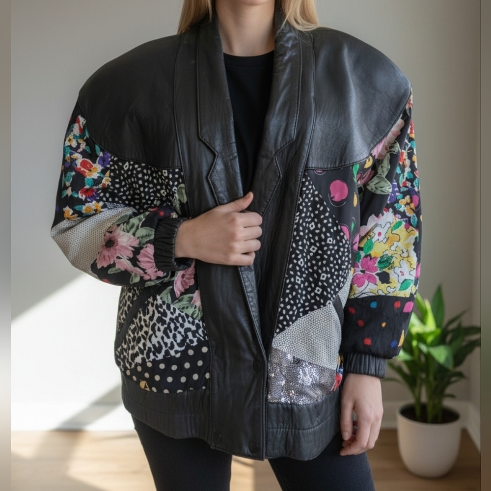 Avanti Patchwork Leather Jacket Features A Unique… - image 1